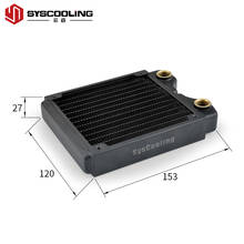 Syscooling-radiador de refrigeração de água pt120, 120mm, radiador g1/4 roscas, para sistema de refrigeração a água 2024 - compre barato