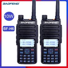 Baofeng-walkie-talkie de dos vías, Radio CB portátil de 10W, Real, VHF, UHF, BF-H6, actualización de caza, nuevo de 2021, 2 uds. 2024 - compra barato