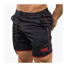 Bermuda masculina preta de verão, short esportivo, musculação, corrida, casual, malha 2024 - compre barato