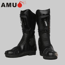 Botas de cuero de microfibra para hombre, zapatos impermeables para Motocross, para montar en Moto, AMU 2024 - compra barato