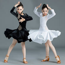 Children's Latin dance ballet costume girls autumn and winter competition clothes training clothes girls practice clothes 2024 - buy cheap