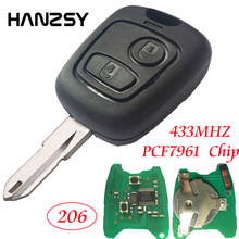 Llave remota de 2 botones para coche PEUGEOT 206, con Chip PCF7961 ID46 433MHZ, placa de circuito y hoja sin cortar NE73 2024 - compra barato