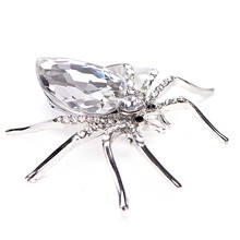 Broches de aranha de cristal statement, para mulheres, strass, pinos de insetos, broche de casamento, acessórios elegantes 2024 - compre barato