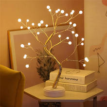 Desktop bonsai tree light touch switch 38/108 LEDs copper wire Pearls Tree Night Light USB/battery power for wedding Christmas 2024 - buy cheap