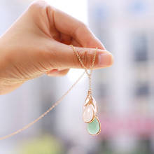 Double Fair Grapes Shaped Necklace For Women Semi-precious Stones Crystal Pendant Necklace Gold-Color Fashion Jewelry KAN117 2024 - buy cheap