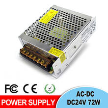 Controlador de conmutación de fuente de alimentación ultrafino DC24V 3A 72 W 100-240 V AC-DC 24 V SMPS para módulos de tiras LED luz CCTV AV impresora 2024 - compra barato