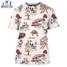 Топ Mamba с 3D принтом грибов еды, Мужская футболка для кемпинга в стиле Харадзюку с круглым вырезом, женская футболка с дикими грибками, пляжные футболки для фитнеса, одежда унисекс 2024 - купить недорого