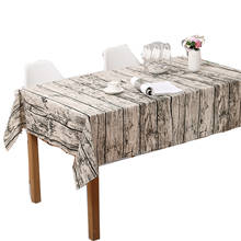 Mantel de madera decorativa Retro, cubierta de mesa rectangular de lino y algodón, para Picnic, fiesta, boda, evento en casa 2024 - compra barato