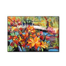 Sale Real Cuadros Hand-painted Painting, Living Room Wall Art Abstract Painting Art, Pond Wildflower Canvas Without Frame  2024 - buy cheap