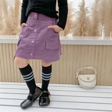 80-130 Cm Spring Autumn Winter Girls Fashion A Skirt with Pocket Baby Kids Children Clothes Two Colors 2024 - buy cheap