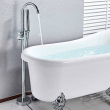 Chrome Bathtub Faucet Standing Bathroom Bath Tub Mixer Tap Single Handle With Handshower Brushed Nickel Floor Mount Bath Shower 2024 - buy cheap