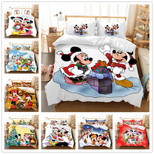 Disney-ropa de cama de Mickey y Minnie para adultos y niños, juego de funda de edredón, funda de almohada, textil para el hogar, regalo, tamaño King Size 2024 - compra barato