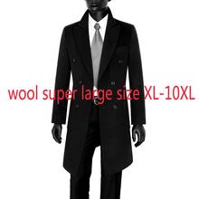 New Arrival Super Large Men Long Wool Coat Woolen Casual Youth Autumn Winter Windbreaker Double Breasted Thick Plus Size S-10XL 2024 - buy cheap