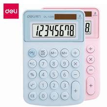 DELI-Mini Calculadora de color solar para estudiantes, calculadora portátil, fácil de llevar, kawaii, suministros creativos de oficina escolar, 1209A 2024 - compra barato