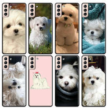 Funda de perro maltés para Samsung Galaxy S20 FE S8 S9 S10 Plus Note 9 10 Note 20 Ultra S21 2024 - compra barato