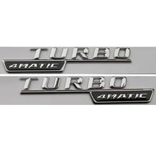 Chrome Fender 3D Letters TURBO 4MATIC Emblems Badges for Mercedes 2024 - buy cheap
