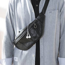 Bolso de pecho pequeño para hombre, bandolera de cuero, informal, deportiva, juvenil, de tendencia Diagonal, nueva capa superior de cuero 2024 - compra barato