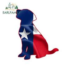 EARLFAMILY-pegatinas divertidas para coche, vinilo impermeable, decoración creativa, 13cm x 11cm, para la bandera de Texas, perro Labrador 2024 - compra barato