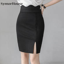 Women Sexy Mini Skirt Stretct Red Skirts  Women Bodycon OL Pencil Skirts High Waist Slit Step Skirts Womens jupe 2024 - buy cheap