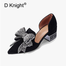 Sandalias de verano con diamantes de imitación brillantes para mujer, zapatos de tacón alto grueso, Sexy, puntiagudos, con recortes, individuales, 2020 2024 - compra barato