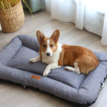 Corduroy Dog Bed Crate Mats Pad Cat Beds Pet Mat Sofa Kennel Sleeping Matteress with Removable Cover Soft Cushion for Large Dogs 2024 - buy cheap