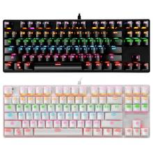 Mechanical Keyboard 87 Keys Switch Wired Gaming Keyboards with RGB Backlight for Tablet Desktop Russian Sticker 2024 - buy cheap