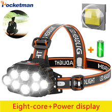 Pocketman 8 LED Powerful Headlamo Super Bright Waterproof Headlight USB Rechargeable Head Front Light Head Lamp Head Torch 2024 - buy cheap