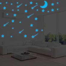 Pegatinas de pared de ducha de meteoros, calcomanía luminosa de estrellas para el hogar, Luna fluorescente que brilla en la oscuridad, estrellas en el techo, decoración de vidrio para dormitorio 2024 - compra barato