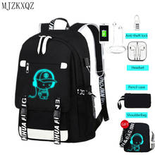 Милый рюкзак школьные ранцы для мальчиков для девочек-подростков, водонепроницаемая дорожная сумка для ноутбука с USB-разъемом и защитой от кражи 2024 - купить недорого
