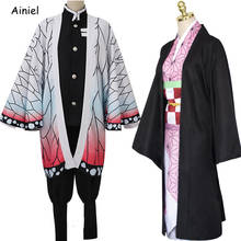 Anime Demon Slayer Kimetsu no Yaiba Cosplay Kochou Shinobu Costume Kimono Women Butterfly Coat Shirt Pants Uniform Girls Clothes 2024 - buy cheap