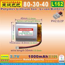 2pcs [L162] 3.7V 1000mAh [803040] PH2.0, Polymer lithium ion / Li-ion battery  for power bank;MP4,cell phone,speaker;GPS,mp3 2024 - buy cheap