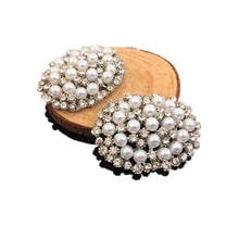 10 PCS 28*36mm Imitation Pearl With Rhinestone Handmade DIY Jewelry Brooch Bridal Headwear Making Accessories 2024 - buy cheap