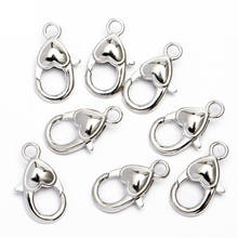 10pcs 2.2x1.2cm Love Heart Lobster Clasp Hooks Antique Silver Clasps for Necklace Bracelet Chain Accessories Jewelry Making DIY 2024 - buy cheap