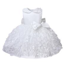 Vestido de encaje blanco para bebé y niña, vestido de bautismo Floral para recién nacido, vestido de bautizo para desfile, fiesta, boda, 1 año de cumpleaños 2024 - compra barato