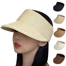 Moda verão chapéu de sol sólida senhoras pescador grande rolo-up dobrável elegante chapéu de praia chapéu de pára-sol chapéu chapeu feminino 2024 - compre barato