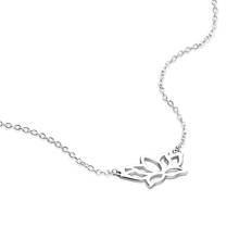 New Boho Women chocker 100% 925 sterling silver lotus necklace rose flower pendant fashion silver jewelry Valentine's Day gift 2024 - buy cheap
