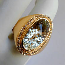 Модное винтажное массивное винтажное Золотое кольцо VAGZEB для женщин и мужчин, большие круглые стразы из сплава, мужские кольца 2024 - купить недорого