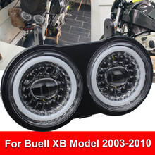 Buell xb двойные светодиодные фары Белый DRL Для Buell XB модель 2003-2010 лет аксессуары для мотоциклов светодиодные фары в сборе 2024 - купить недорого