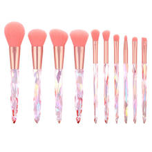 New 10pcs Crystal Makeup Brushes Set Powder Foundation Brush Eye Shadow Eyebrow Professional Blush Beauty Cosmetic Tool 2024 - buy cheap