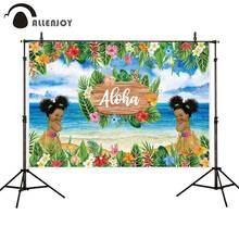 Allenjoy Summer Photography Background Black Girls Tropical Leaves Flowers Photocall Birthday Baby Shower Beach Sea Photozone 2024 - buy cheap