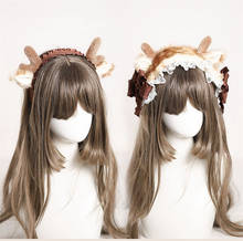 Mori Girl Lolita Christmas Elk Deer Ears With Bow Headband Hairclip KC Hair Accessories  B1621 2024 - buy cheap