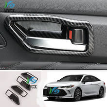 4Pcs Carbon Inner Door Pull Handle Bowl Frame Cover Trim  For Toyota Avalon 2019 2020 Auto Accessories Carbon Fiber ABS 2024 - buy cheap