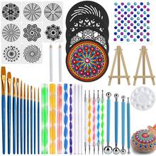 45 PCS Mandala Dotting Tools Set, Stencil Painting Arts Supplies Tools Kits Including Stencil Templates, Mini Easel 2024 - buy cheap