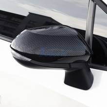 Carbon Fiber Color Side Mirror Cover Door Rearview Overlay Garnish Caps Strips Sitkcer For Toyota Yaris 2020 2021  Accessories 2024 - buy cheap