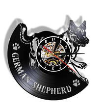 German Shepherd 12 Inch Vinyl Record Timepiece Art Decor Shepherd Yeti Dog Breed 3D Exclusive Watch Puppy Dog Pet Wall Clock 2024 - buy cheap