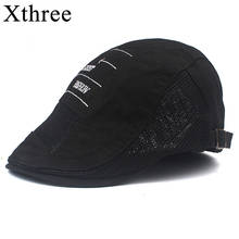 Xthree Fashion Mesh Beret Cap Cotton Hats for Men and Women Visors Sunhat Gorras Planas Flat Caps Adjustable Berets 2024 - buy cheap
