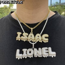 Hip Hop Iced Letters Custom Name Cubic Zircon Chain Pendants Necklaces For Men Jewelry Tennis chain, necklace For men, Hip Hop Custom Name necklace, pendant necklaces, link Chain 2024 - buy cheap