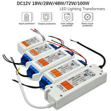 Transformador de fonte de alimentação com led, 12v, dc, saída 6w, 12w, 18w, 30w, 50w, cobertura de plástico 220v para 12v para faixa mr11, mr16 2024 - compre barato