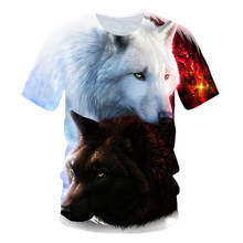 Camiseta 3D de verano para niños y niñas, ropa de moda de animales, lobo de nieve, para la cabeza 2024 - compra barato