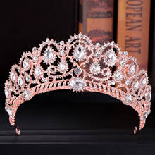 Vintage Bridal Crown Rose Gold Rhinestone Crystal Crown Princess Crown Headdress Wedding Hair Accessories Bridal Wedding Crown 2024 - buy cheap